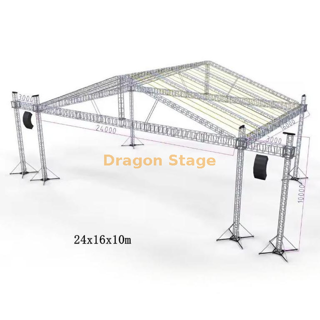 Большая концертная линия массива на крыше фермы 24x16x10m