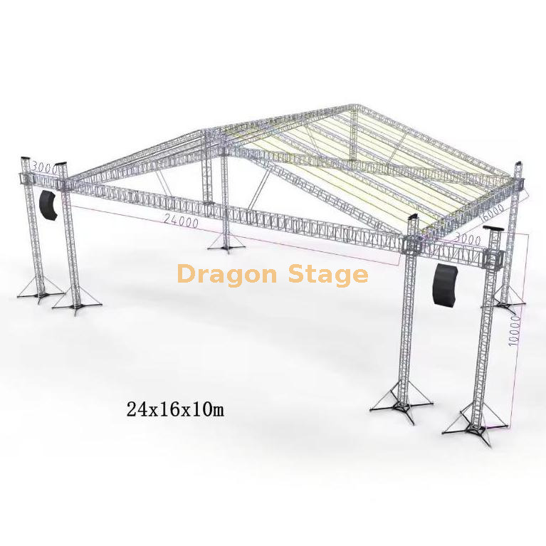 Большая концертная линия массива на крыше фермы 24x16x10m