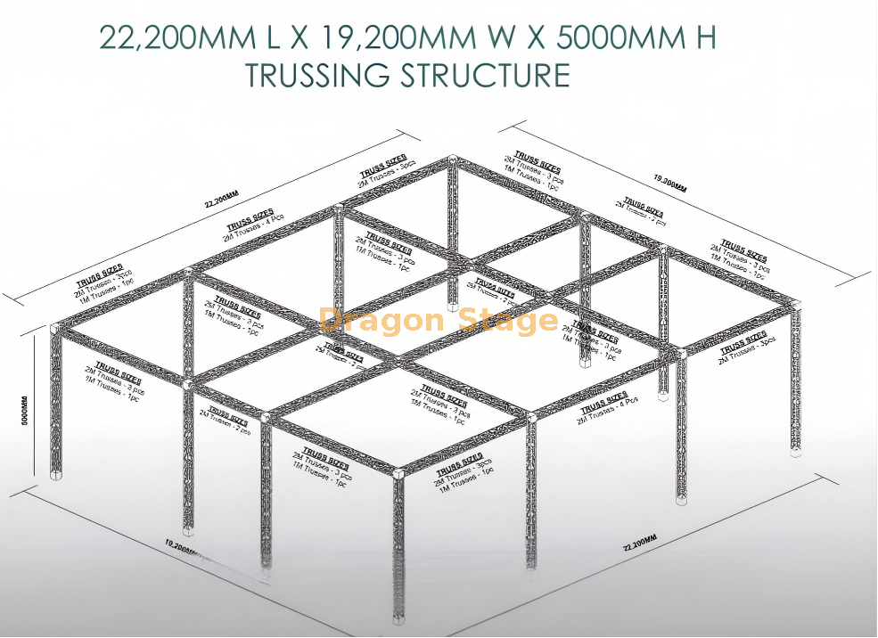 Модульная система отображения ферм 21x17x5 м 