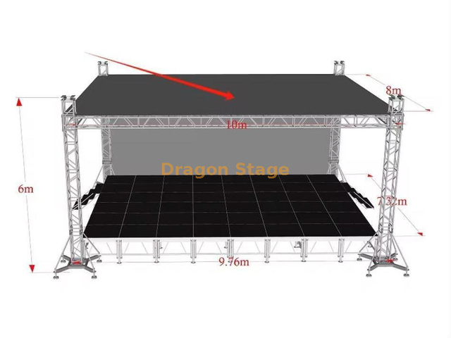 F34 Stage Flat Roofing System с наземной поддержкой 10x8x6m