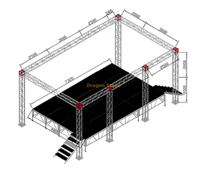 Custom DJ Lighting Stage Furss 8.58x5x4m
