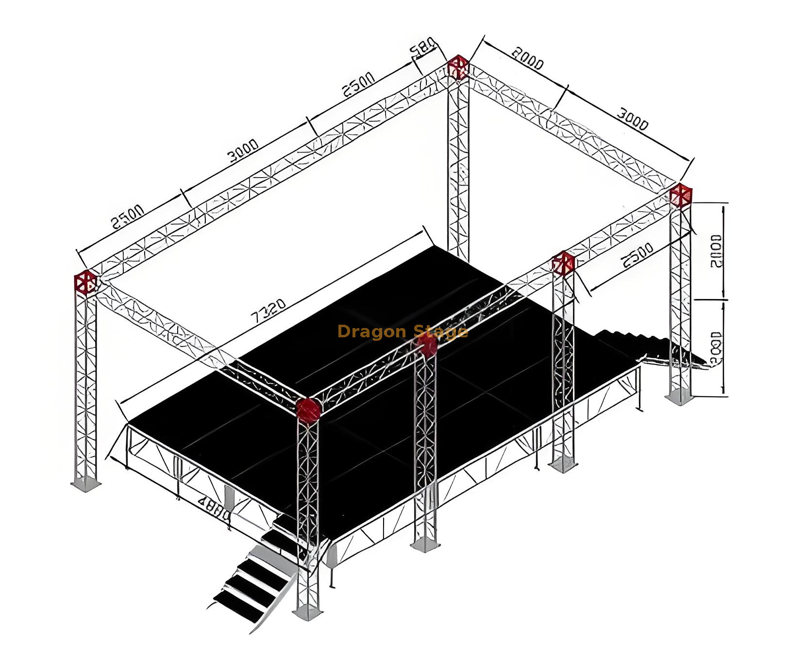 Custom DJ Lighting Stage Furss 8.58x5x4m