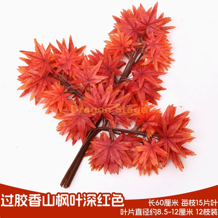 过胶香山枫叶深红色 (12 枝)