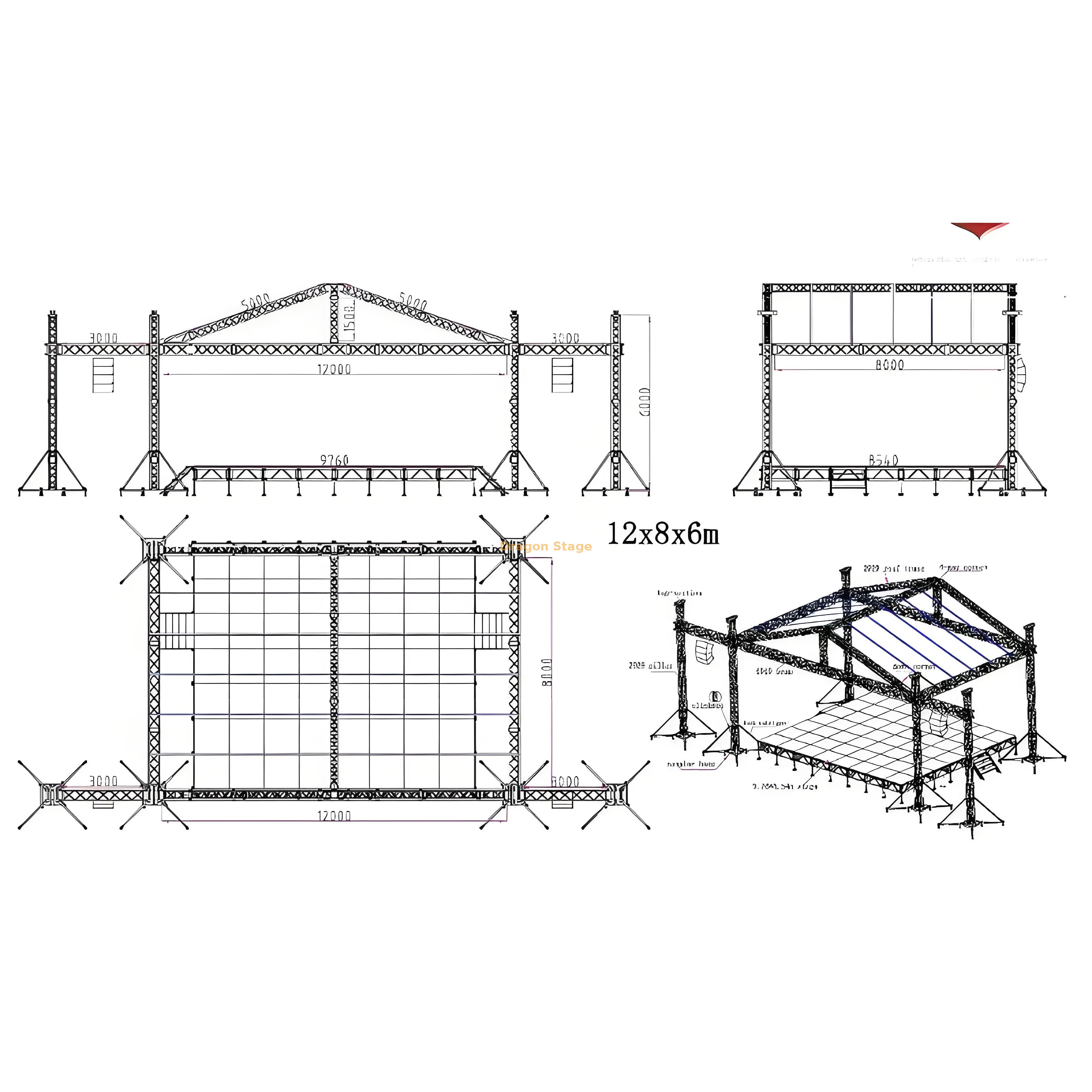 Система на крыше 12x8x6m